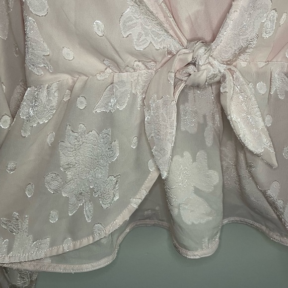 Francesca’s Christina Jacquard Tie Front Blouse - Picture 6 of 13